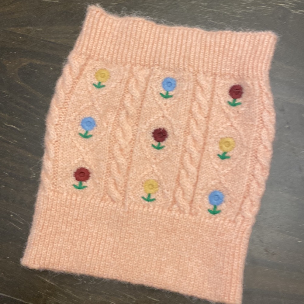 NWT ZARA | Pink Knit Embroidered Floral Bandeau Top women size Small - Picture 5 of 10